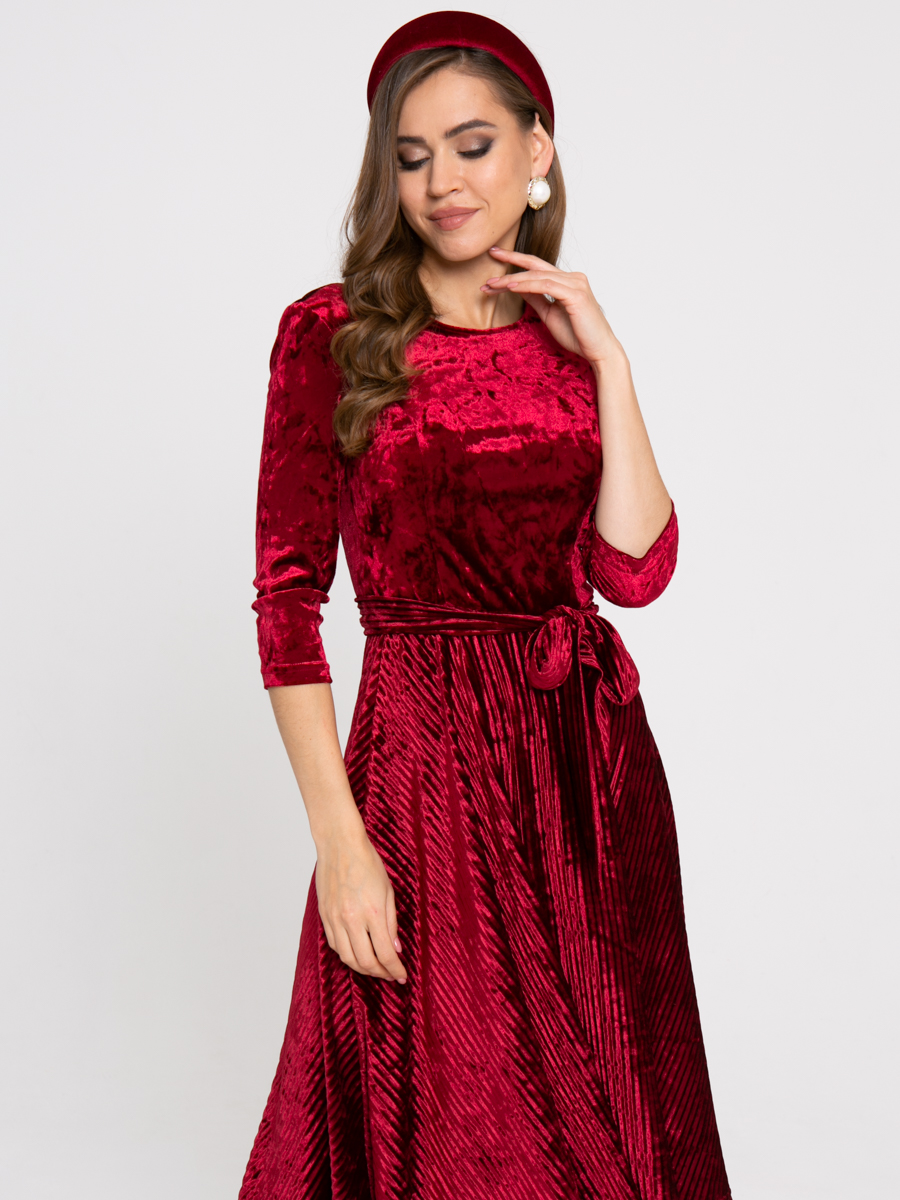 Платье Z433 цвет: бордовый