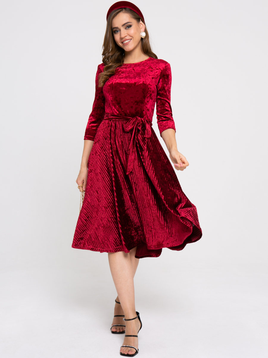 Платье Z433 цвет: бордовый