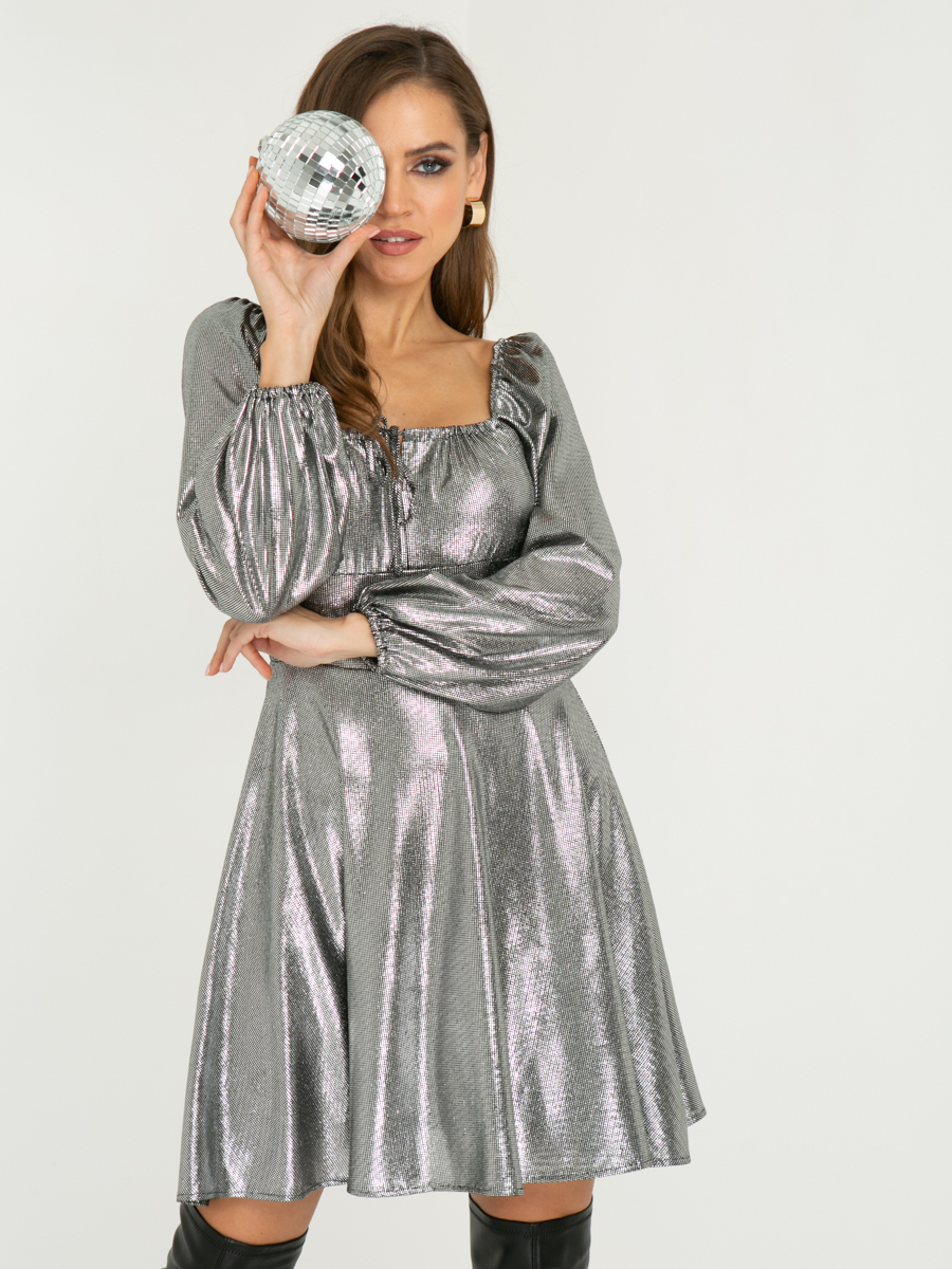 платье A480 цвет: серебряный 