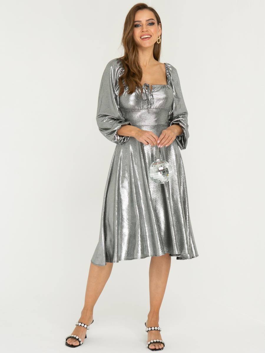 Платье A466 цвет: серебряный